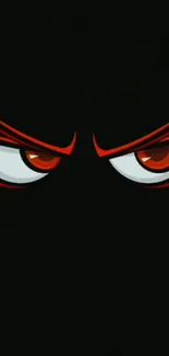 Dark wallpaper with intense red eyes.