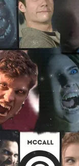 Collage of intense werewolf expressions and dramatic scenes.