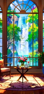 Interior Design Flower Arranging Curtain Live Wallpaper