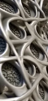 Intricate abstract design with metallic textures.