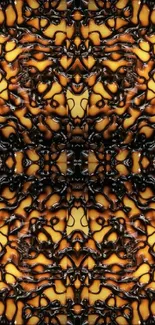 Intricate abstract wallpaper in amber tones