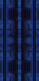 Intricate blue pattern wallpaper with elegant design.