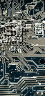 Detailed circuit board abstract design wallpaper for mobile phones.