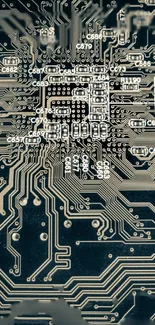 Intricate circuit board design wallpaper.