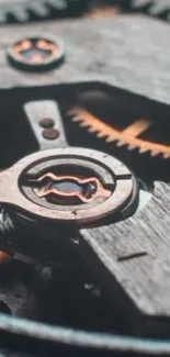 Close-up of an intricate gear mechanism in a mechanical design.