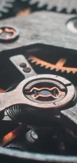 Close-up of intricate gears showcasing mechanical design.