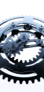 Black gears on white background wallpaper.