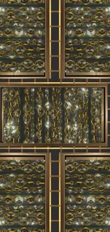 Luxurious geometric pattern wallpaper with gold accents.