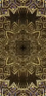Intricate golden geometric pattern wallpaper