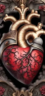 Intricate 3D artistic heart design with detailed patterns.