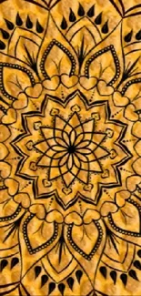 Intricate mandala design with amber color.