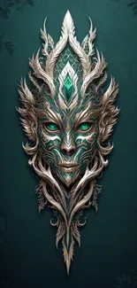 Intricate abstract mask with elegant teal design.