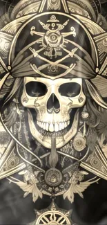 Intricate skull art with symbolic elements and decorative design.