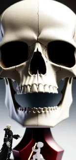 Intricate skull model with artistic design for unique wallpapers.