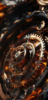Intricate steampunk gear design with metallic hues.