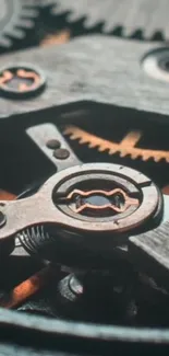 Close-up of intricate watch gears in a mechanical design.
