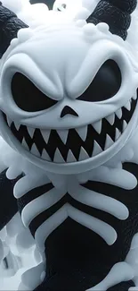 Artistic skeleton character with intricate design.