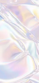 Iridescent abstract wallpaper with glossy, pastel hues.