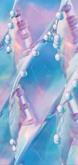 Iridescent abstract mobile wallpaper with pastel colors.