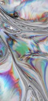 Iridescent abstract colorful pattern on a mobile wallpaper.
