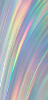 Vibrant iridescent abstract wallpaper with rainbow hues.