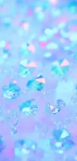 Iridescent crystals in pastel hues mobile wallpaper.