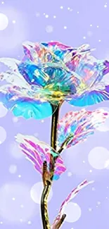 Iridescent flower on a lavender background art wallpaper.