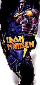 Stylish Iron Maiden wallpaper for mobile phones.