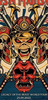 Iron Maiden Legacy of the Beast tour wallpaper featuring vibrant artwork.