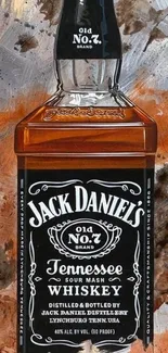 Artistic Jack Daniel's whiskey bottle mobile wallpaper.