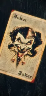 Vintage themed Joker card wallpaper with dark tones.