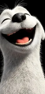 Joyful cartoon dog with a big smile.