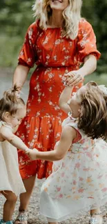 Family enjoying joyful moments outdoors.