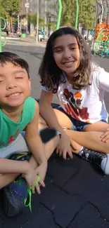 Children happily playing at the park with vibrant smiles and joy.