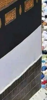 Kaaba surrounded by pilgrims during prayer in Mecca