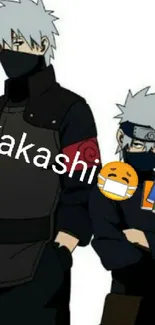 Minimalist Kakashi anime wallpaper with dark tones.