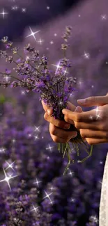 Woman in white dress in a lavender field.