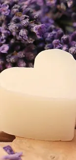 Lavender and heart-shaped soap wallpaper.