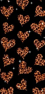 Leopard heart pattern wallpaper for mobile, bold and stylish design.