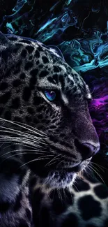 Vibrant leopard artwork with colorful background, perfect for mobile wallpaper.