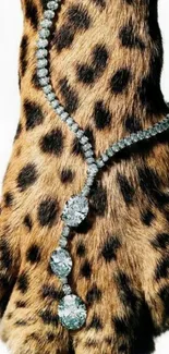 Leopard paw with diamond jewels in elegant design.