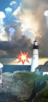 Lighthouse Cloud Sky Live Wallpaper