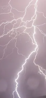 Dynamic lightning storm illuminating the night sky in this phone wallpaper.