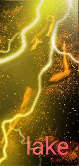 Artistic wallpaper with yellow lightning and dance theme.