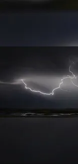 Dark stormy sky with bright lightning.