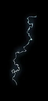 Dark phone wallpaper with a bright lightning strike on a black background.