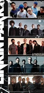 Linkin Park albums collage wallpaper featuring band members.