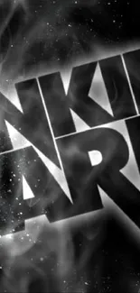 Linkin Park band name in smoky design on black background.