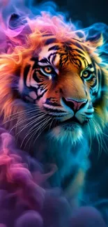 Lion Standing In Rainbow Colored Smoke Live Wallpaper