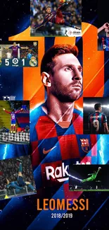 Dynamic Lionel Messi wallpaper showcasing iconic moments and vibrant colors.